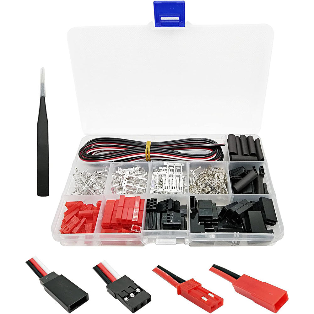Raflot Servo Connector Kits Servo Plug Male/Female Connector Crimp Pin Cable Kit