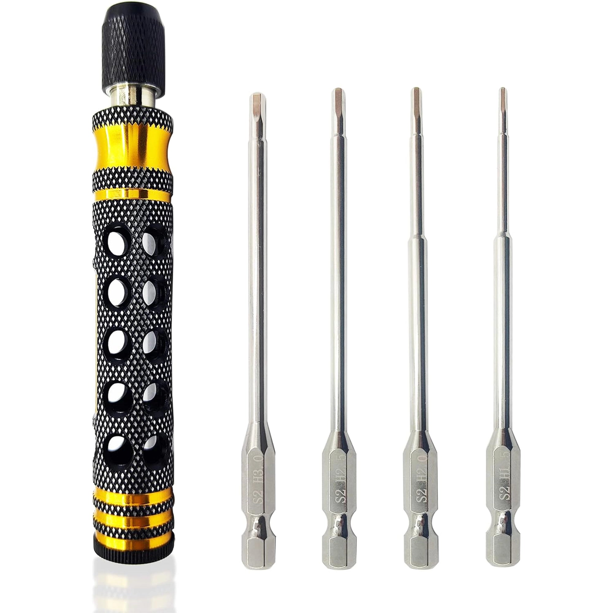 Raflot 4 in 1 RC Repair Tools Kit 1/4" Drive 1.5mm 2.0mm 2.5mm 3.0mm Allen Wrench Keys for for Electric Screwgun/Power Drill
