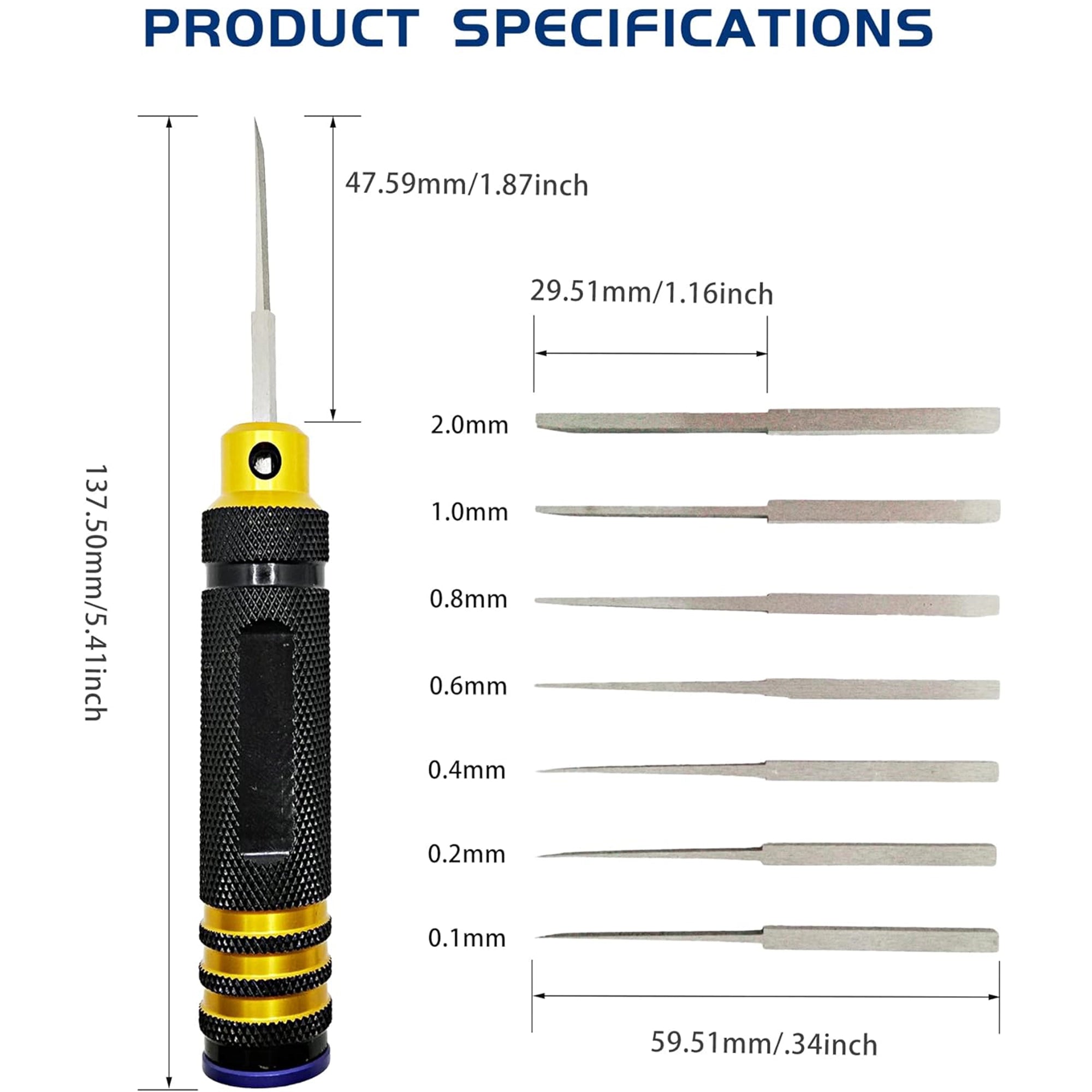 Raflot Panel Line Scriber Model Chisel with 0.1/0.2/0.4/0.6/0.8/1.0/2.0mm Blade