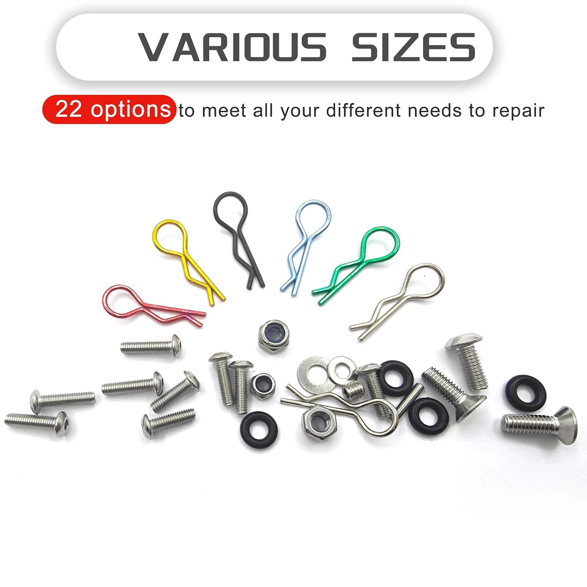 1008PCS Universal RC Screw Kit 304 Stainless Steel for Traxxas Axial Redcat HPI Arrma SCX10 Losi 1/8 1/10 1/12 1/16 Scale RC Cars