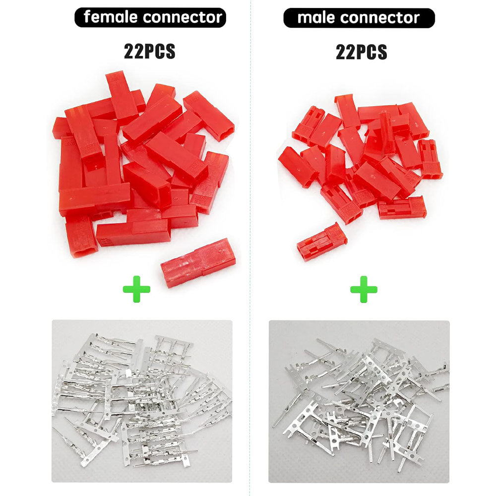 Raflot Servo Connector Kits Servo Plug Male/Female Connector Crimp Pin Cable Kit