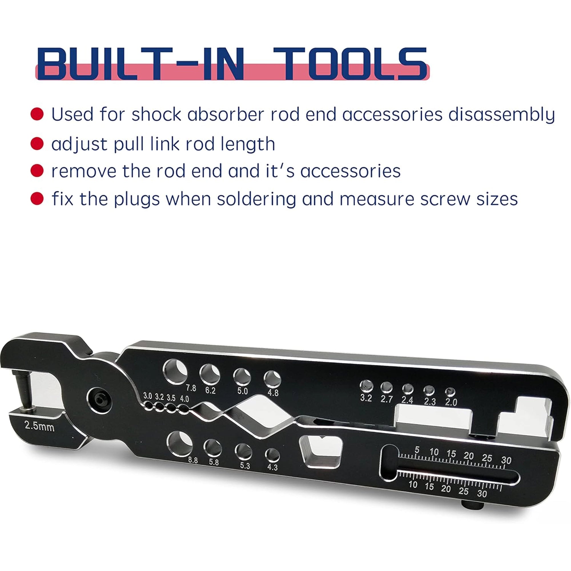 Raflot RC Shock Pliers Wheel Multi-Function Wheel Tire Tools for 1/24 1/12 1/10 1/8 RC Cars Trucks Rock Crawlers