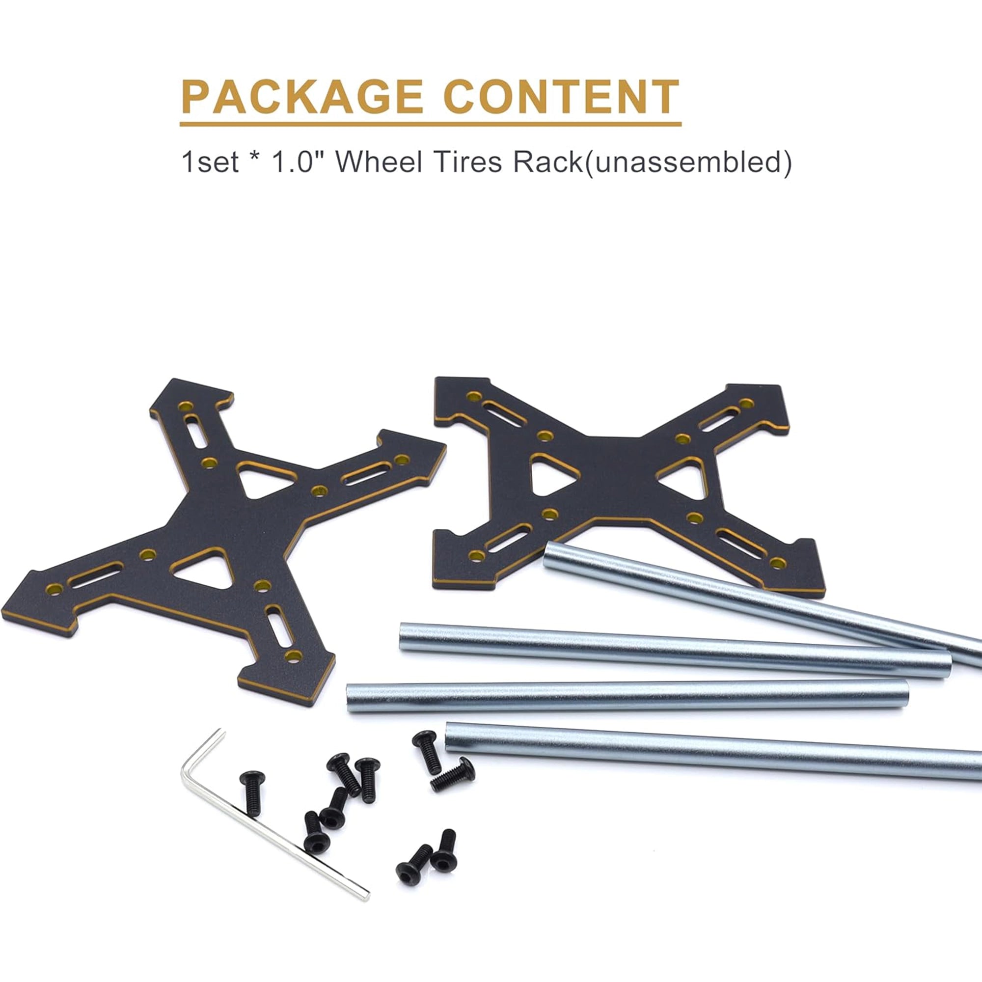 Raflot 1.0" Wheel Tires Rack Aluminum Storage Rack Tires Stand for SCX24 AX24 TRX4M FCX24 1/18 1/24 Car