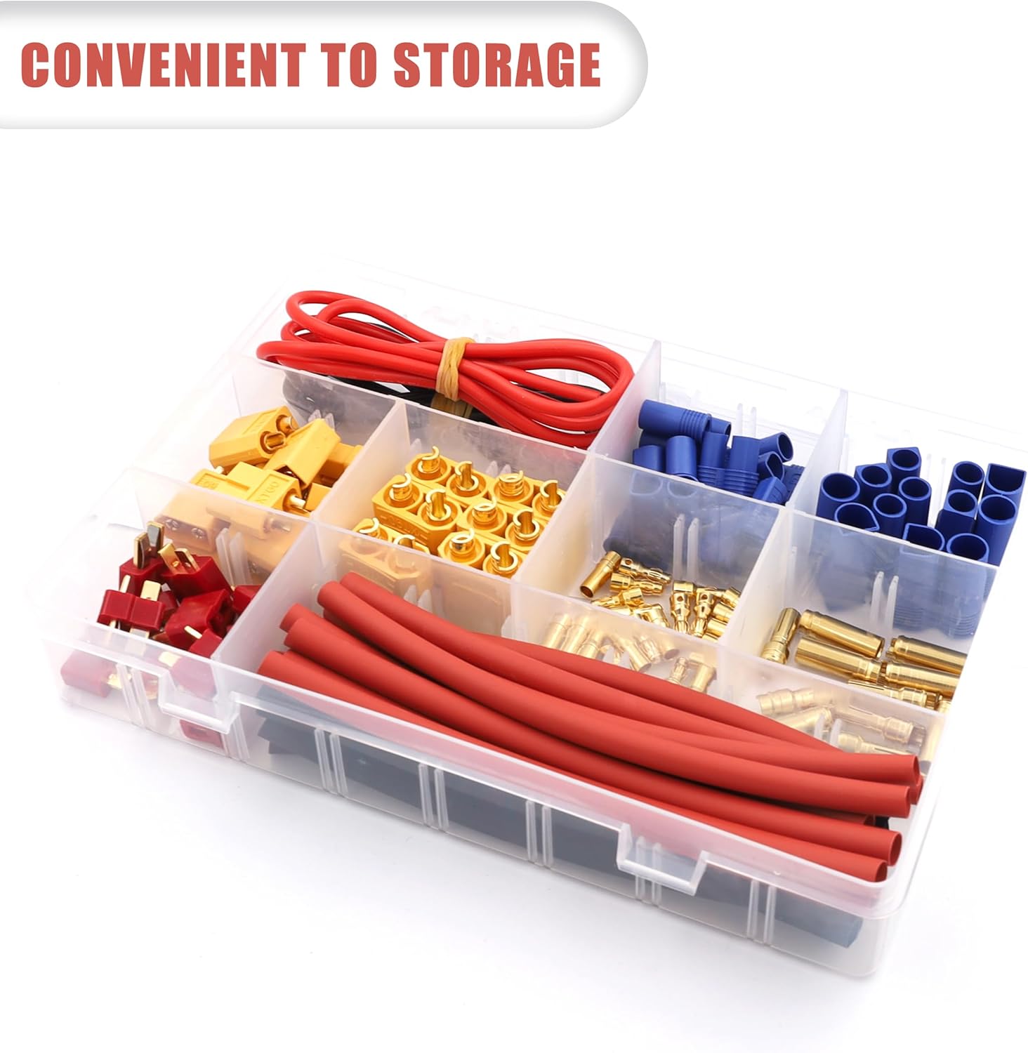 Raflot 70 Pcs XT60 / XT90 /EC3 / EC5/T-Plug Deans Male&Female Connector Adapters 14AWG Silicone Wire+Shrink Tubings