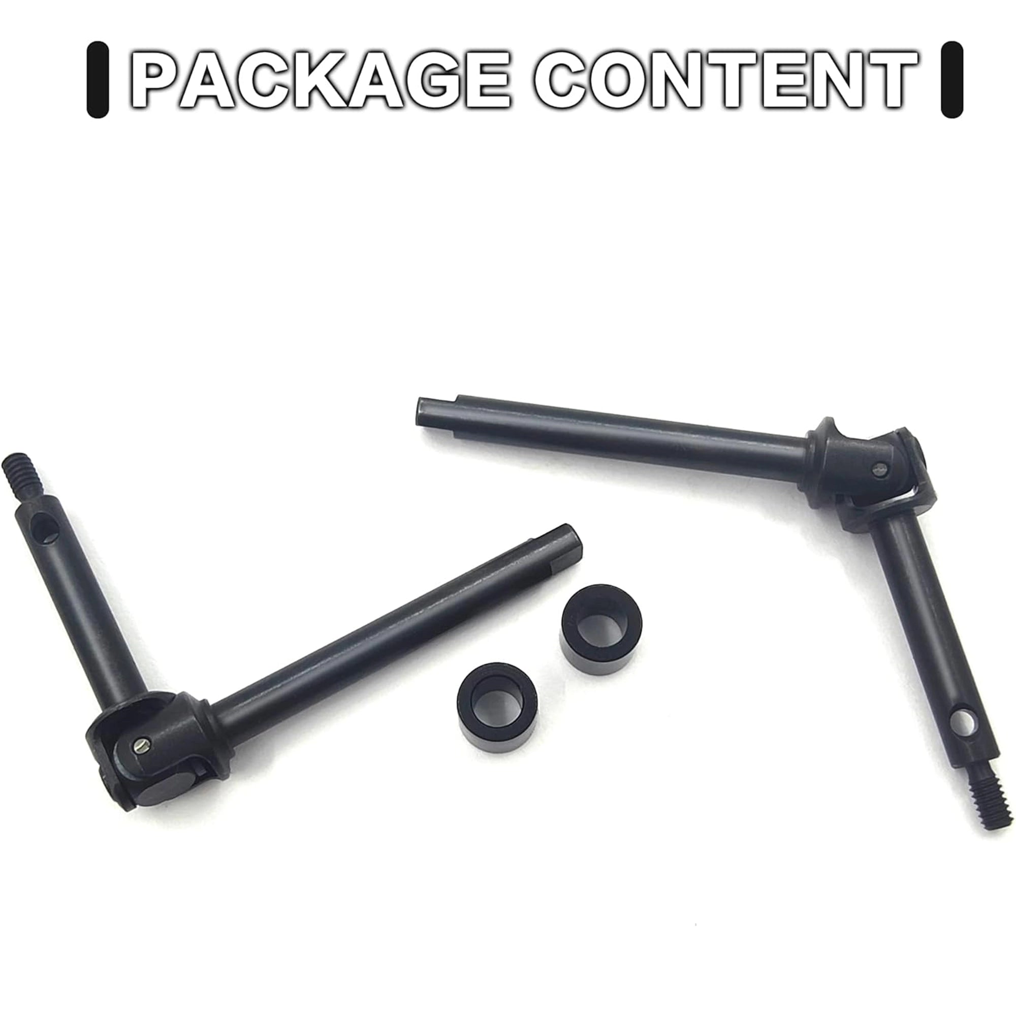 Raflot RC Front Axle Drive Shaft Steel Front Universal Driveshaft CVD Set for 1/24 C10/JLU/Bronco/Gladiator/Deadbolt SCX24 (+4mm)