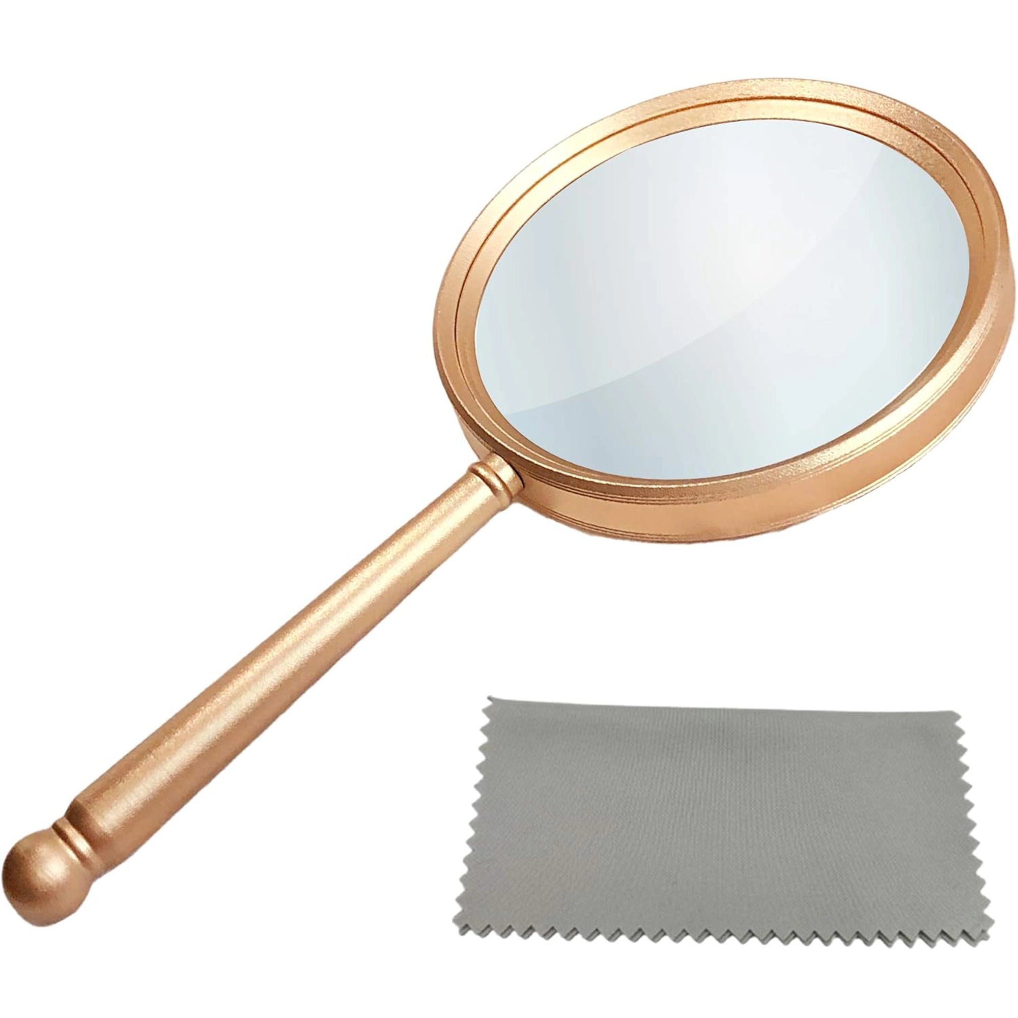 RAFLOT Handheld Magnifying Glasses Metal Handle & 84mm Large Magnifying Real Glass Lens