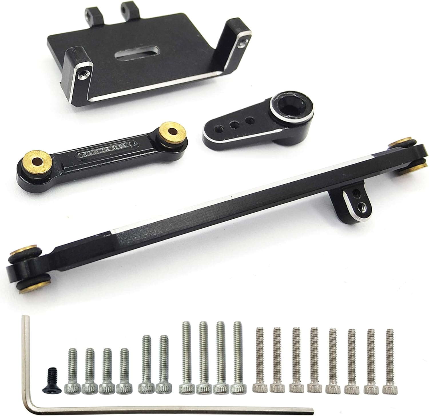 RC Servo Mount Bracket Mini Servo Arm and Steering Links for ES08MA II Servo Upgrade Parts for Axial SCX24