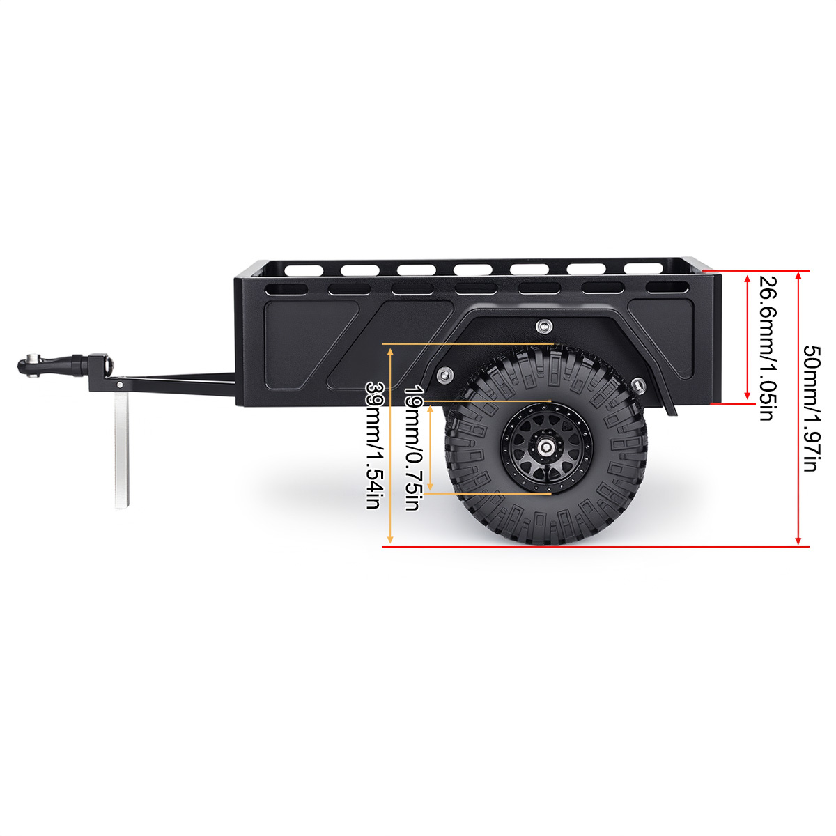 CNC Machined Aluminum Trailer For 1/30 Axial SCX30 RC Crawler Accessories - Image 3