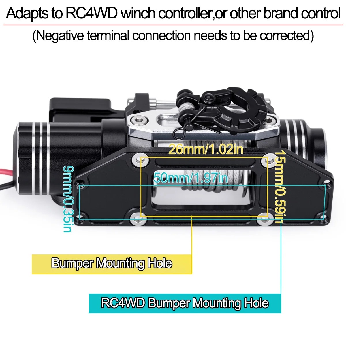 Metal Mini Electric Simulated Winch for 1/10 RC Crawler Car - Image 4