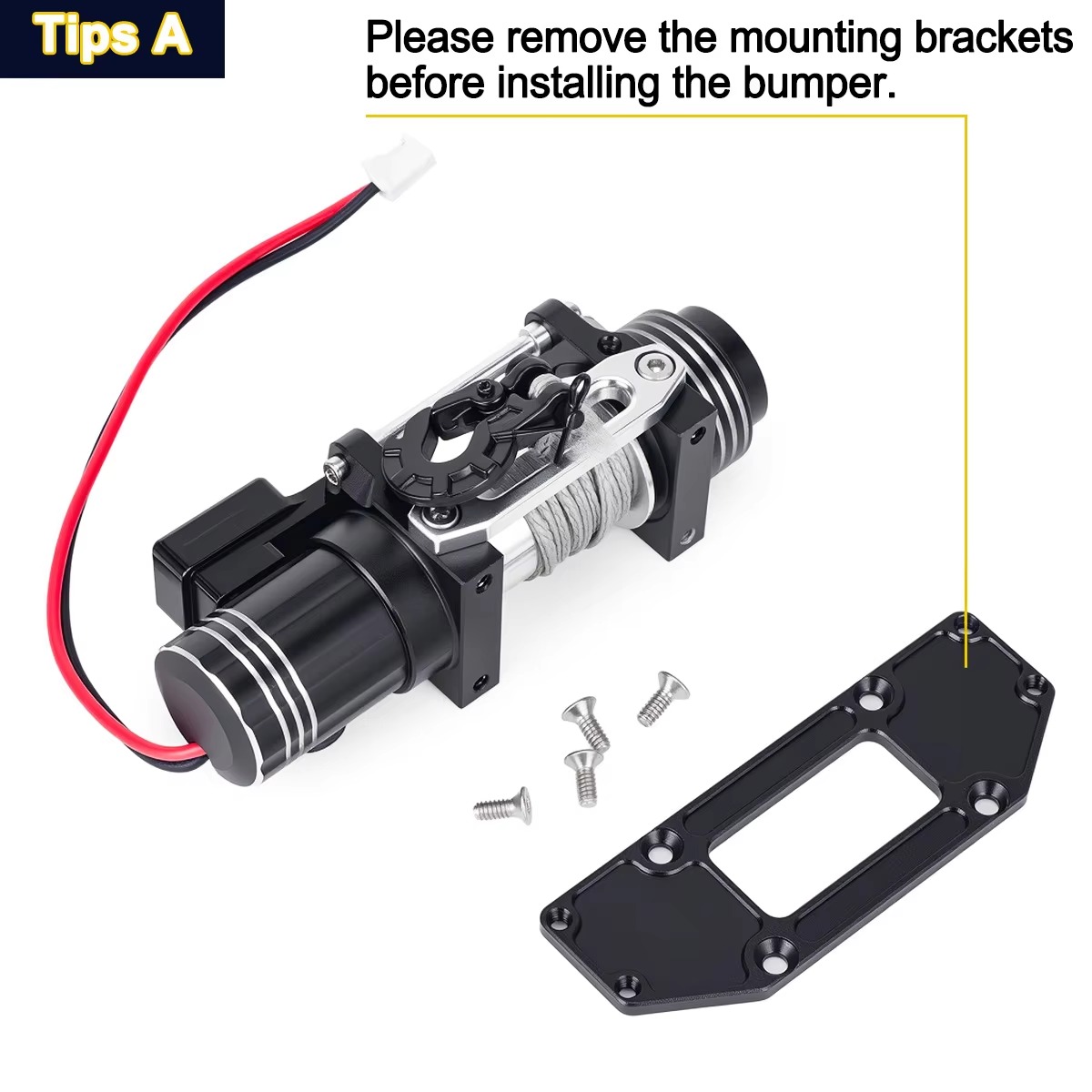 Metal Mini Electric Simulated Winch for 1/10 RC Crawler Car - Image 6