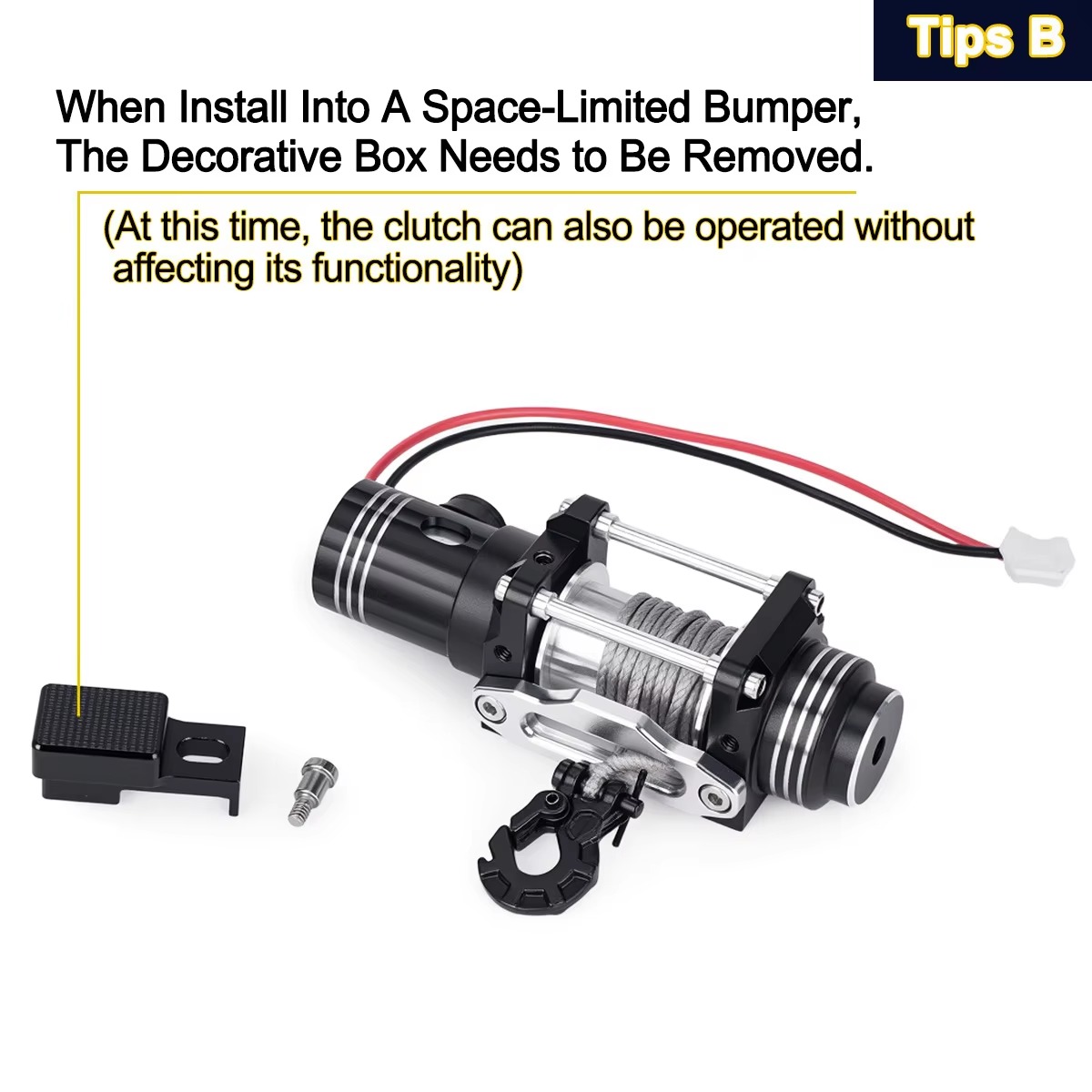 Metal Mini Electric Simulated Winch for 1/10 RC Crawler Car - Image 7